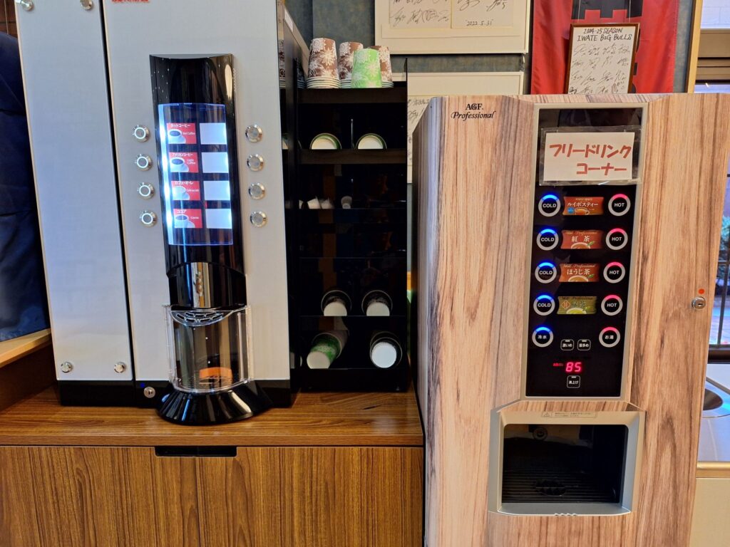 ホテルエース盛岡の無料ドリンクサービス