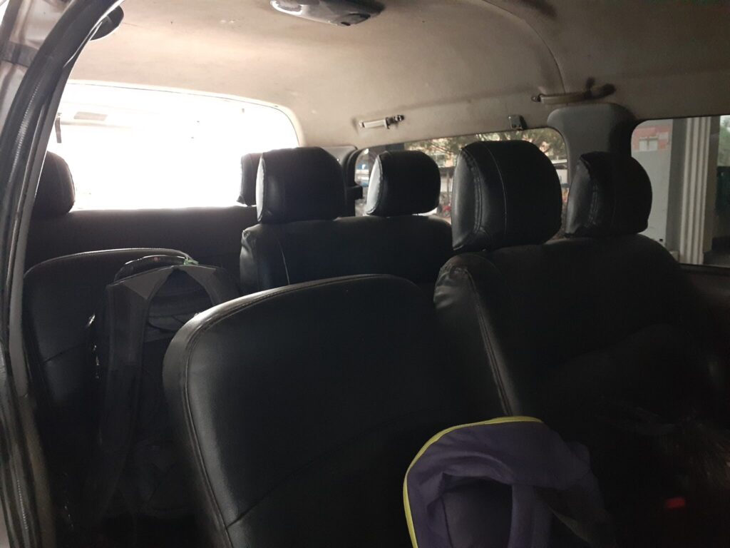 Inside a minibus travelling from Luang Namtha to Muang Sing