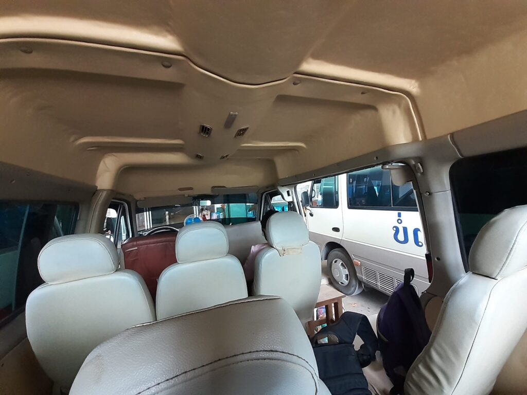 The interior of the bus from Oudomxay (Muang Xay) to Luang Namtha