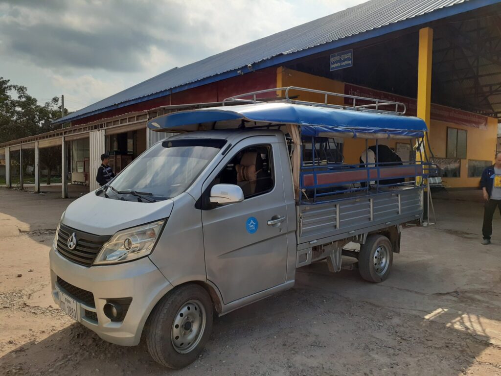 A songthaew between two bus terminals in Lunag Namtha