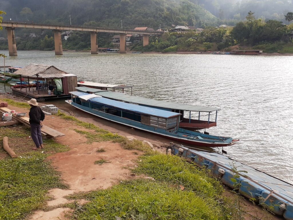 The boat terminal of Nong Khiaw at 8.45 am