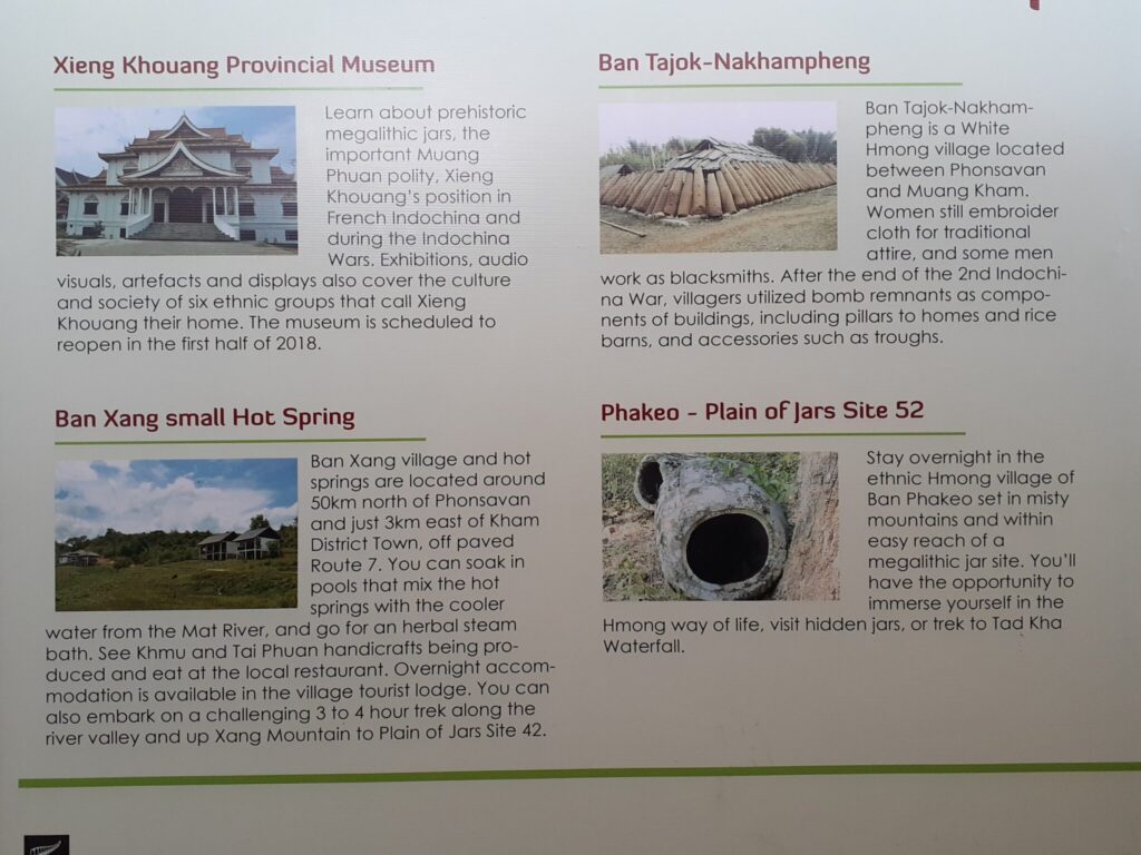 The imformation from the Xieng Kouang Province tourist information centre