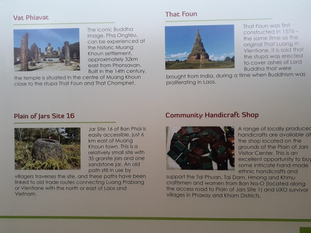 The imformation from the Xieng Kouang Province tourist information centre
