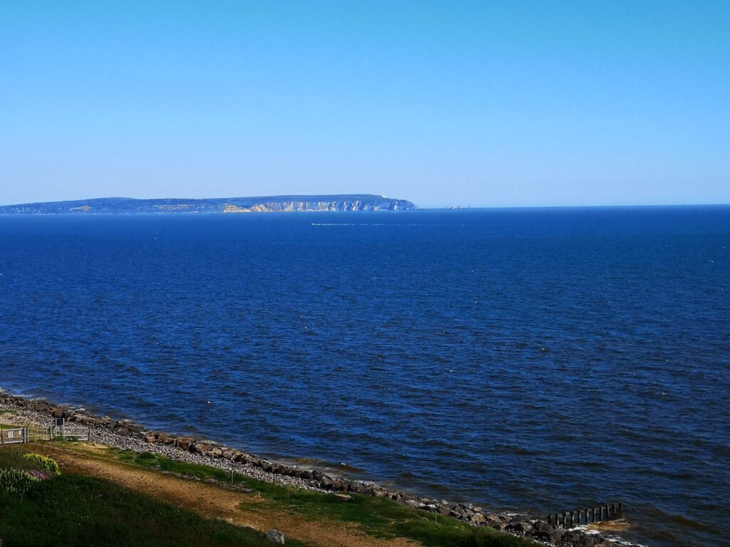 Isle of Wight seen from Barton on Sea 