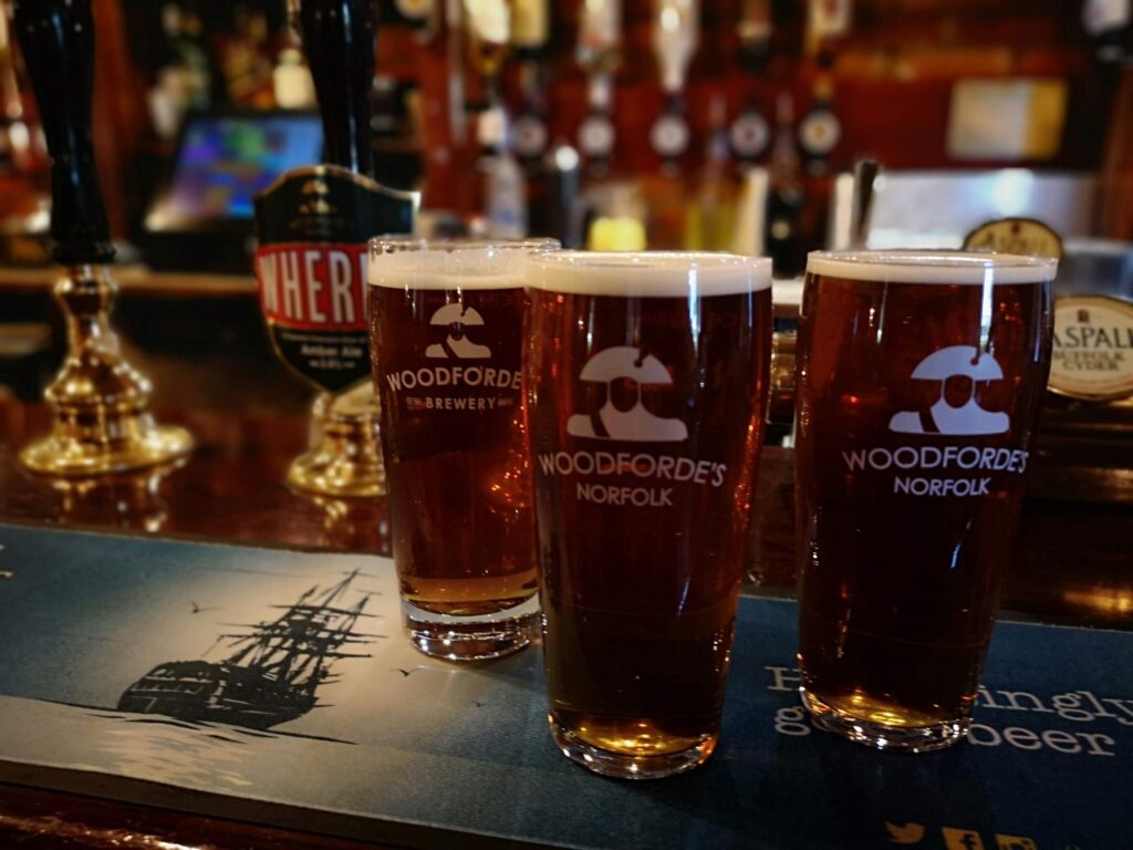 British tap beer at a pub