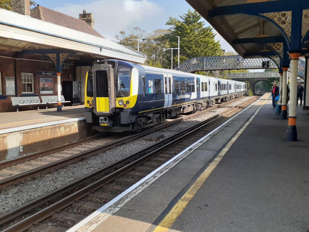 New Milton railway station platform 