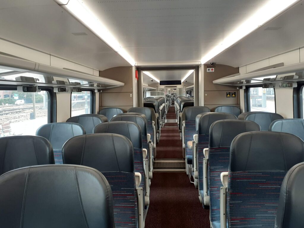 Inside the train in England 
