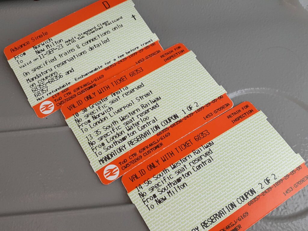 British railway tickets and receipts 