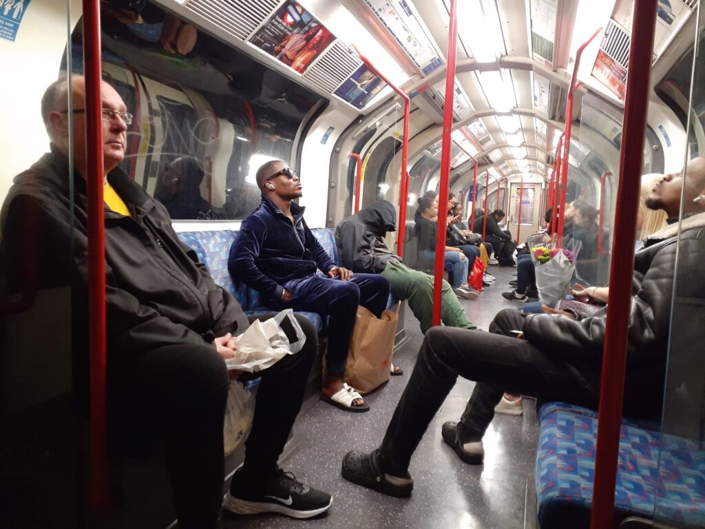 Interior of Tube, underground in England 