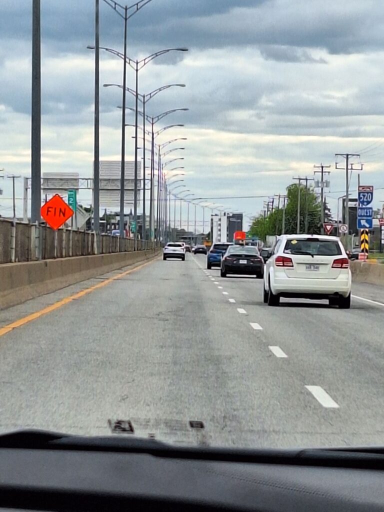 The road towards the Montreal international airport 