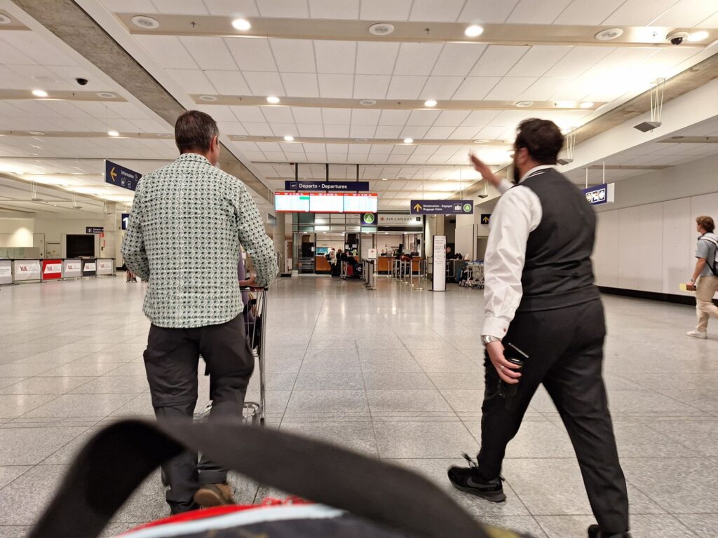 One of the staff escorted us to the exit of the airport 