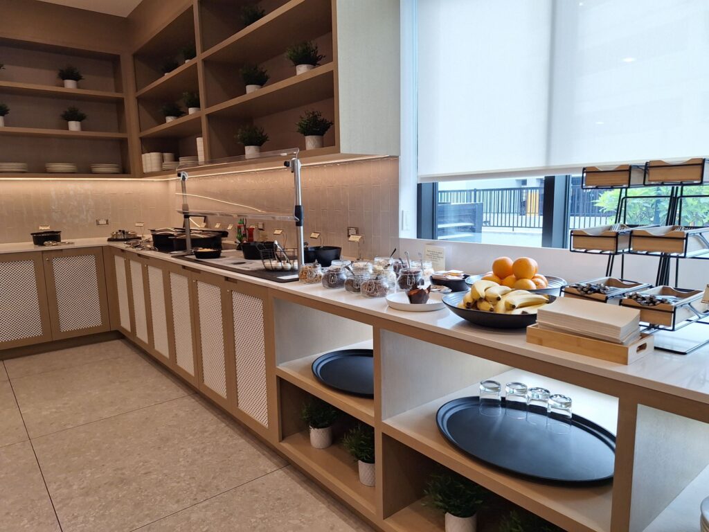 Modern North European style kitchen dining room for the breakfast in Hyatt place Montreal airport