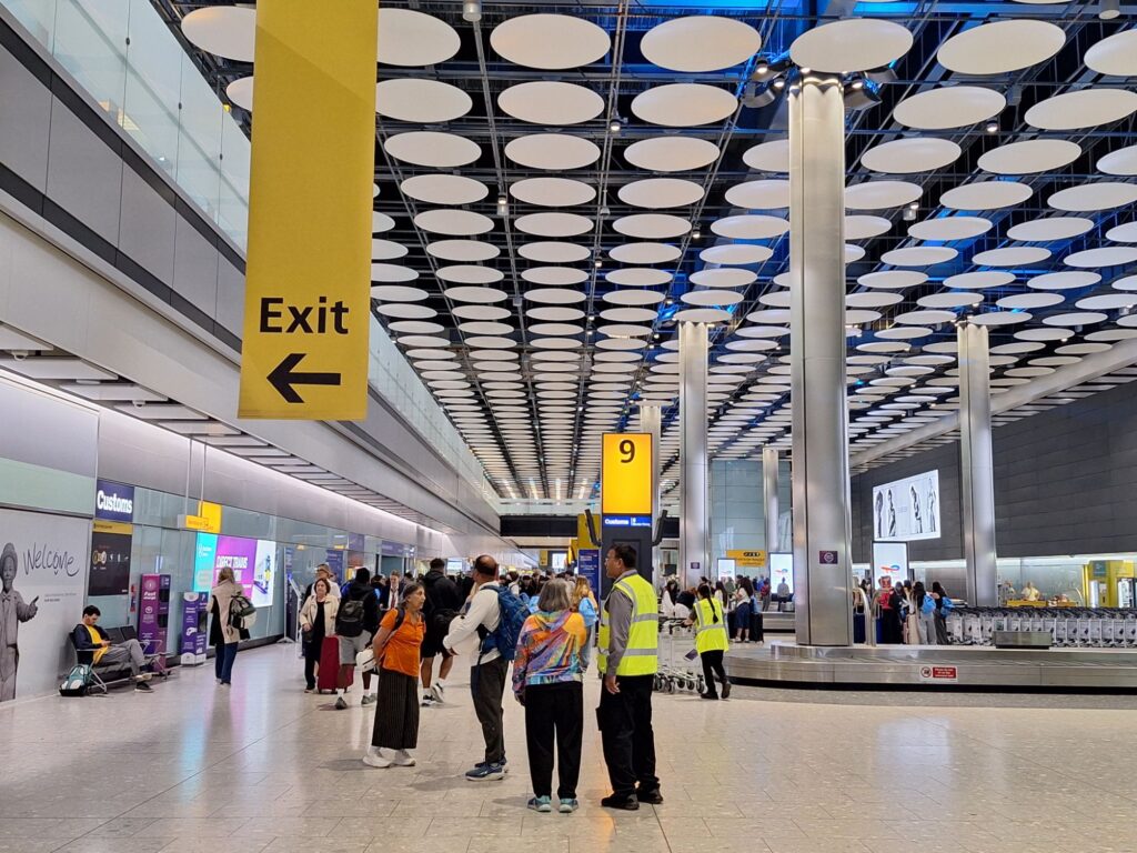 Baggage claim area at Heathrow airport terminal 5 