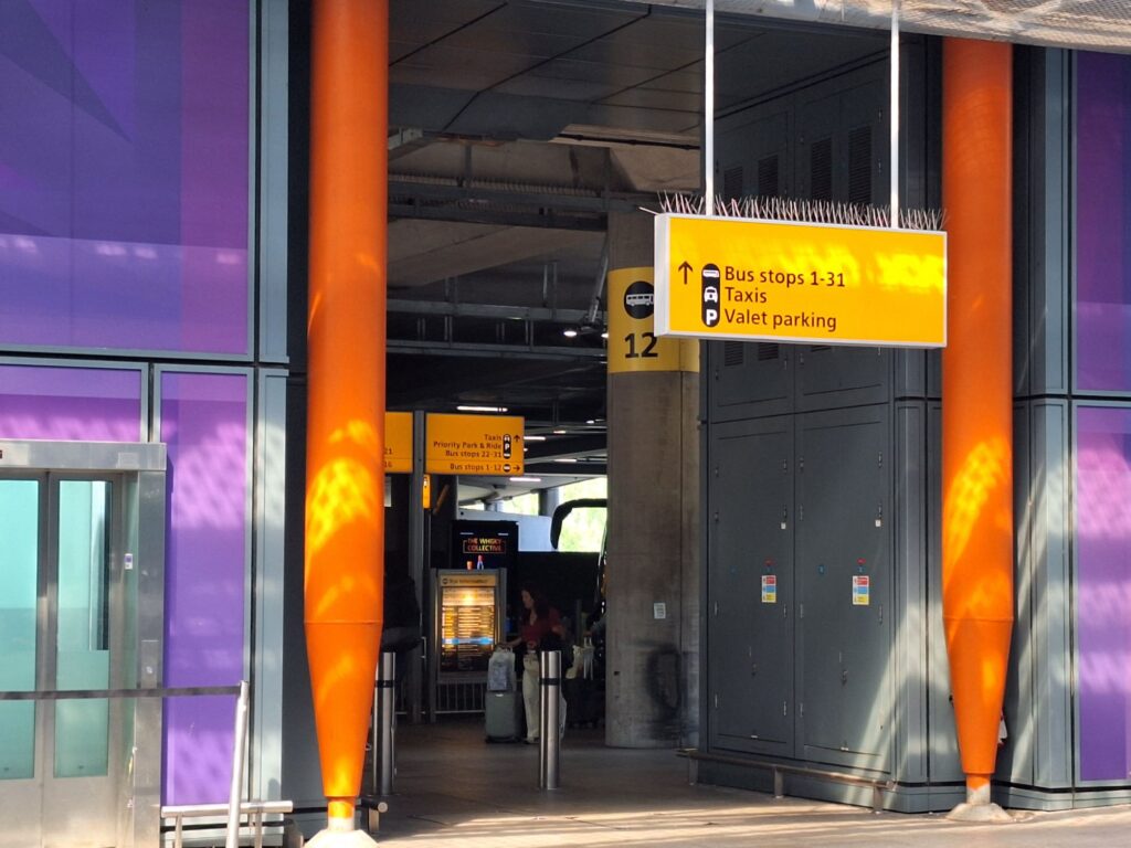 Transportation sign at Heathrow airport Terminal 5 