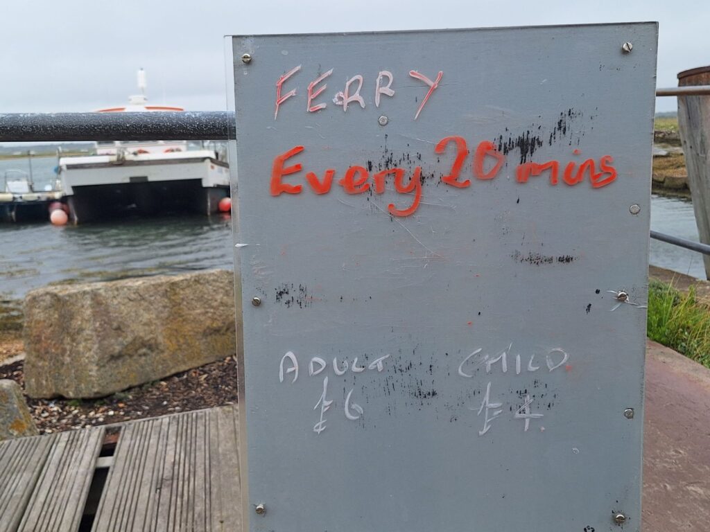 Ferry schedule and prices for boats to Keyhaven from Hurst castle 