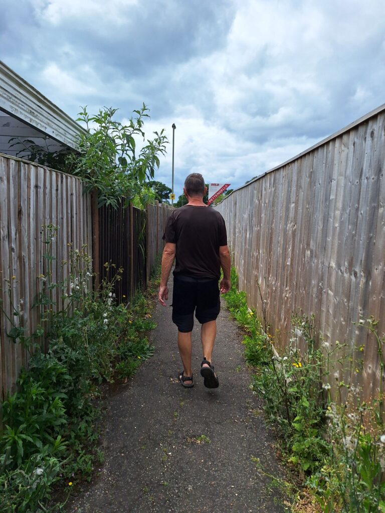 Walking on the small path 