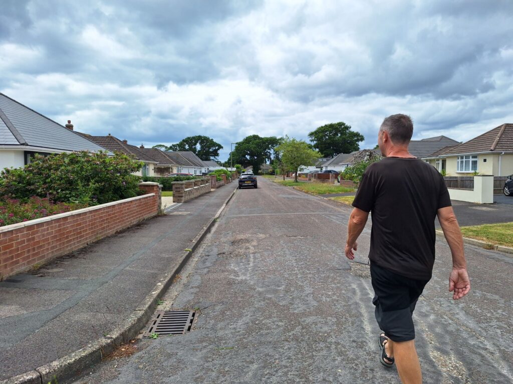 Walking in the residential area in the UK 