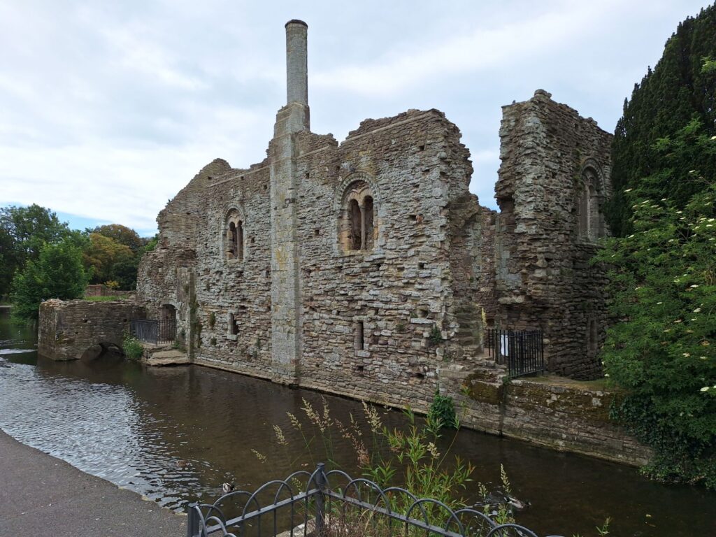 Norman house seen from the promenade by the river 