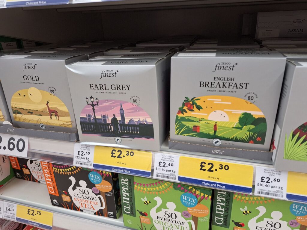 Finest tea selection, Tesco private label 