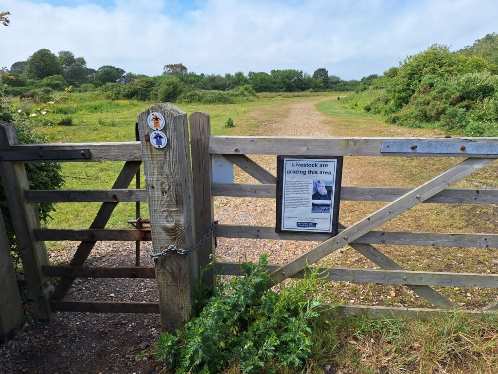 Public footpath with the wooden gate