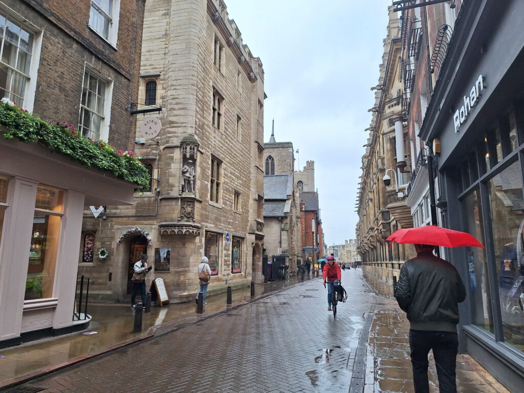 Trinity Street in the rain