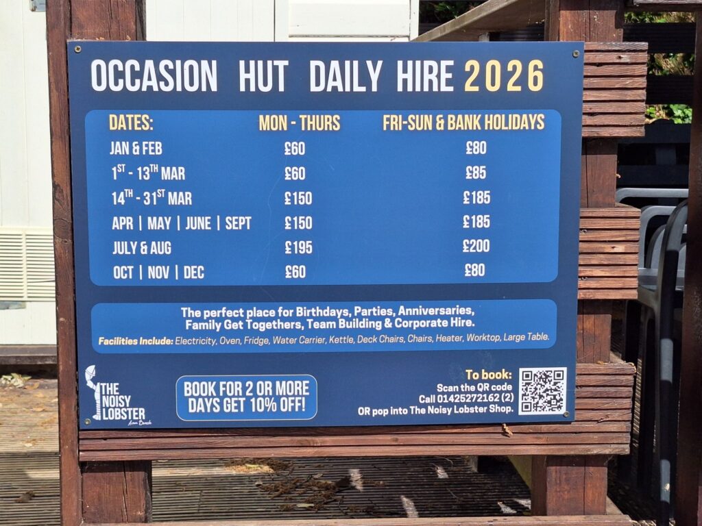 Hut rent rate at Avon Beach in England