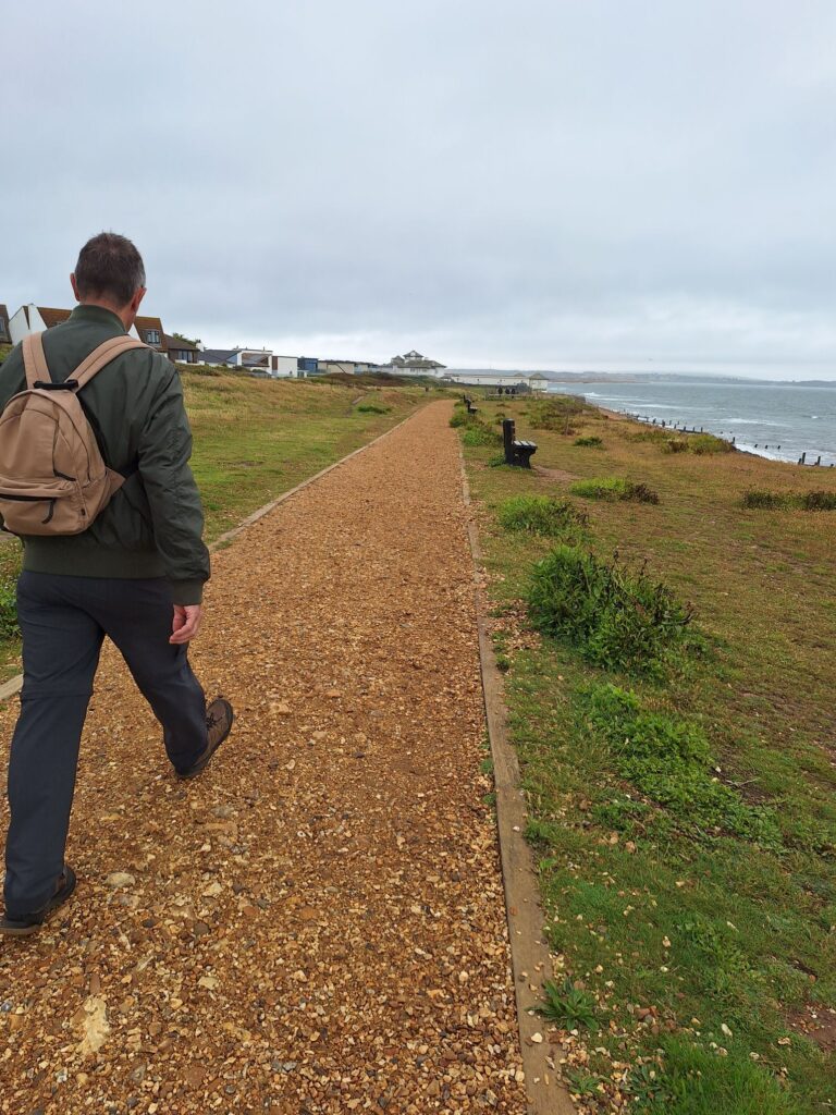 Walking along the coast in Milford On Sea