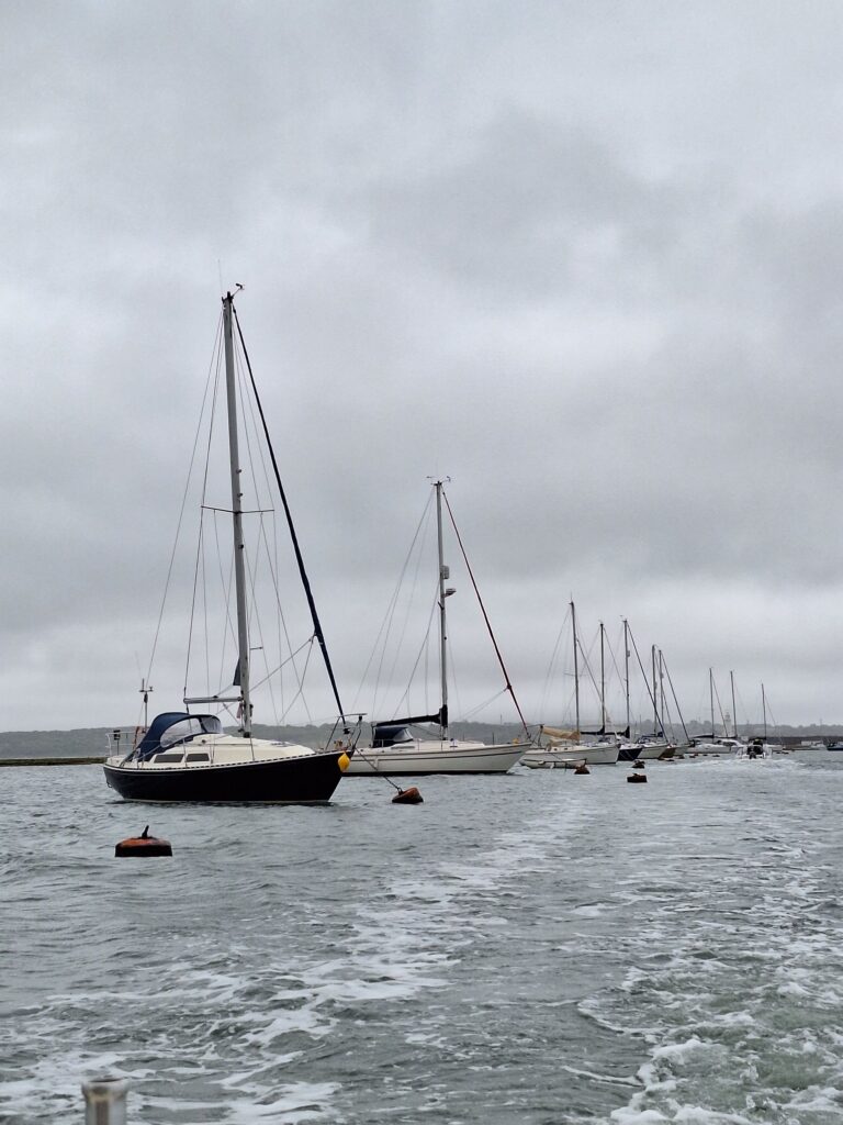 Private boats parked on Keyhaven 