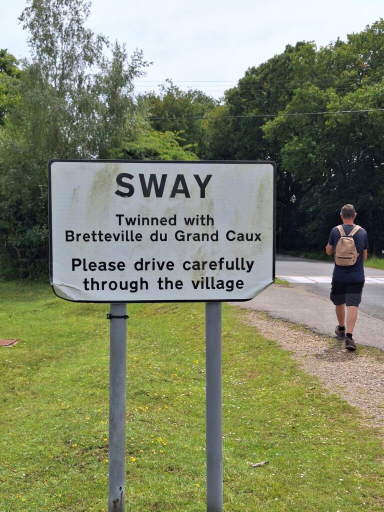 The entrance sign of Sway village 