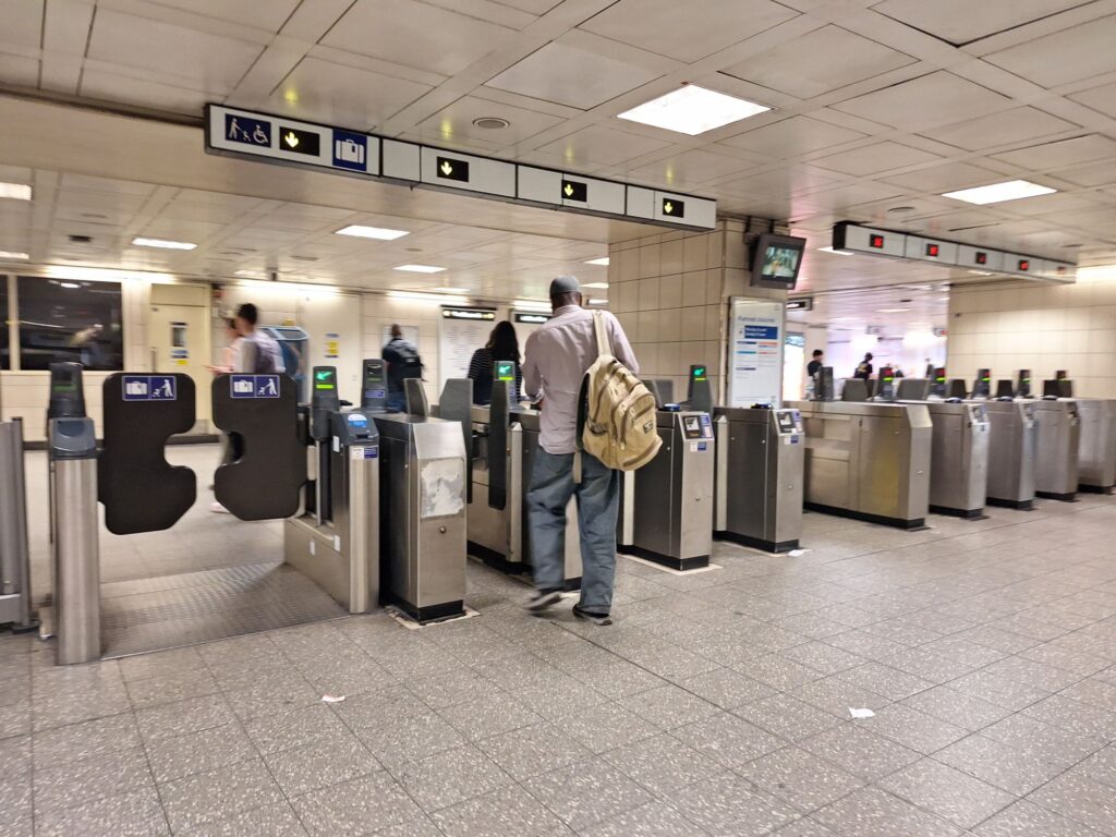 Ticket barrier in Waterloo station 