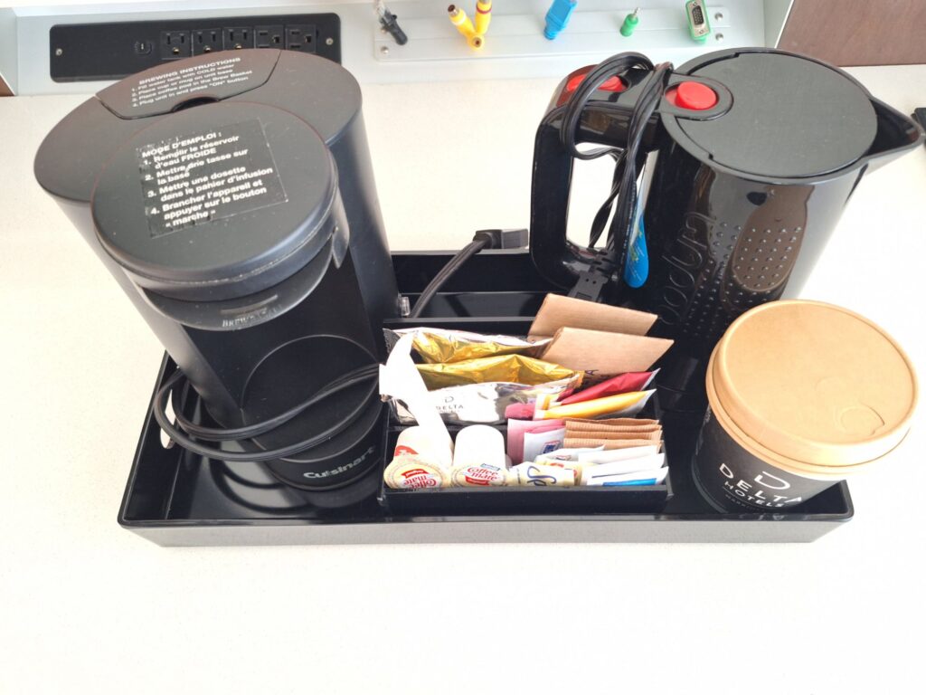Tea and coffee set in the room of Delta Hotels Montreal