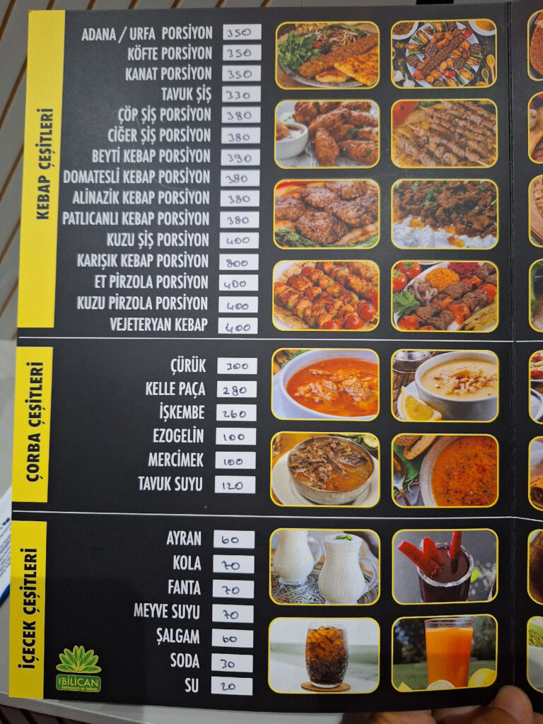 Food menu in the room in Heaven Premium Hotel Istanbul Airport