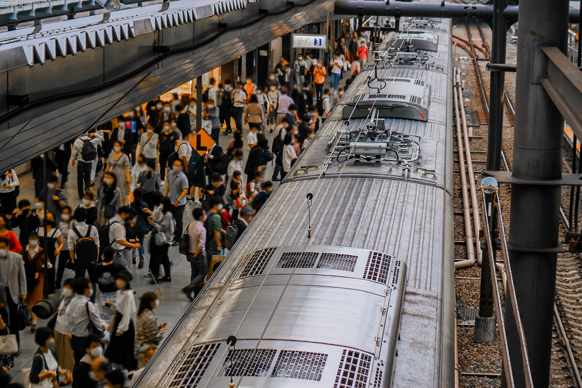 Rush hour stain station in Japan