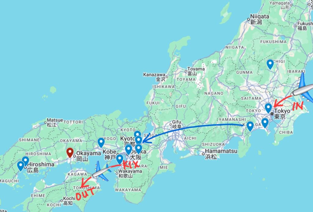 2-Week Japan Itinerary Route 1: The Open-Jaw Itinerary (Tokyo In, Osaka Out)
