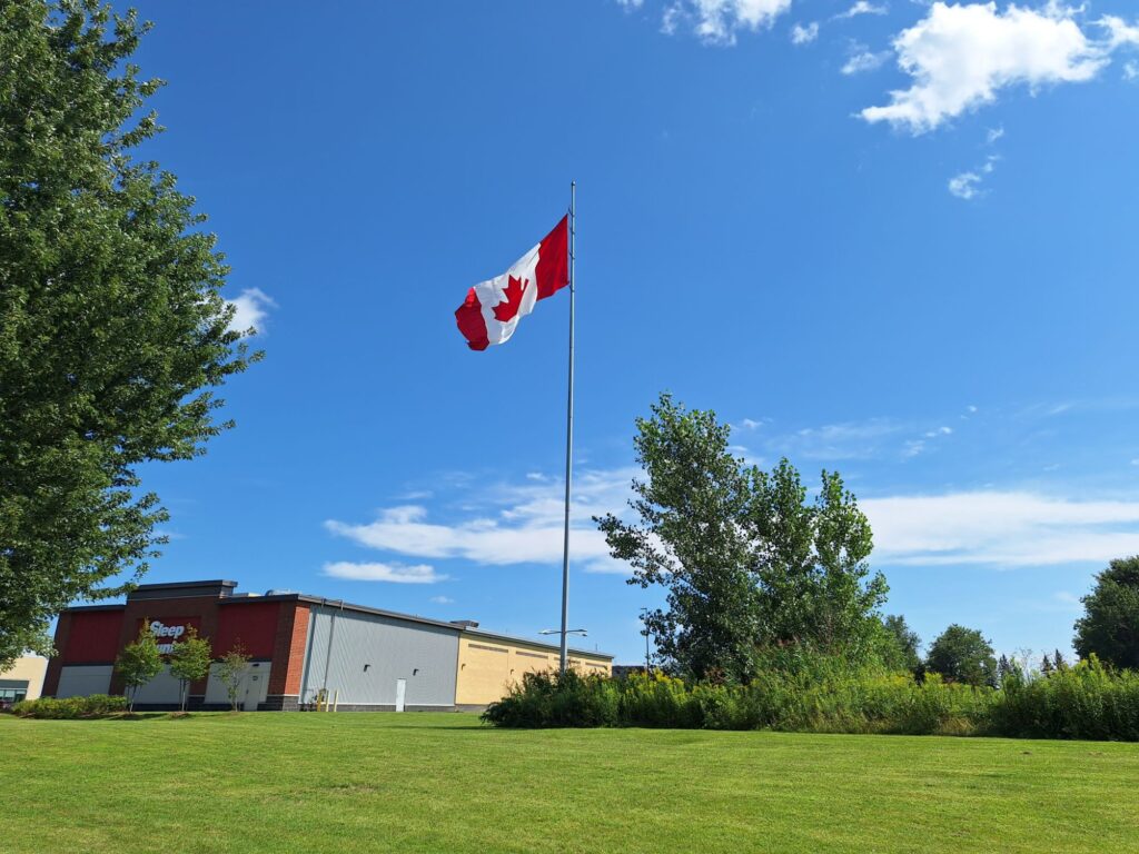 Canadian flags are everywhere in Cornwall