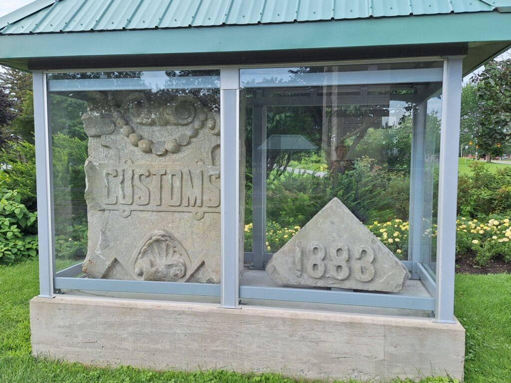 a 1883 Customs carving in Cornwall