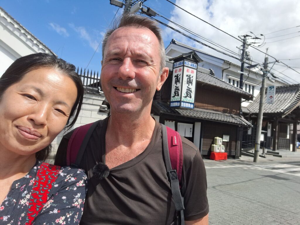 In front of the Urakasumi Sake Brewery Museum