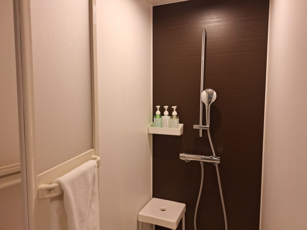 The shower in Quintessa Hotel Akita