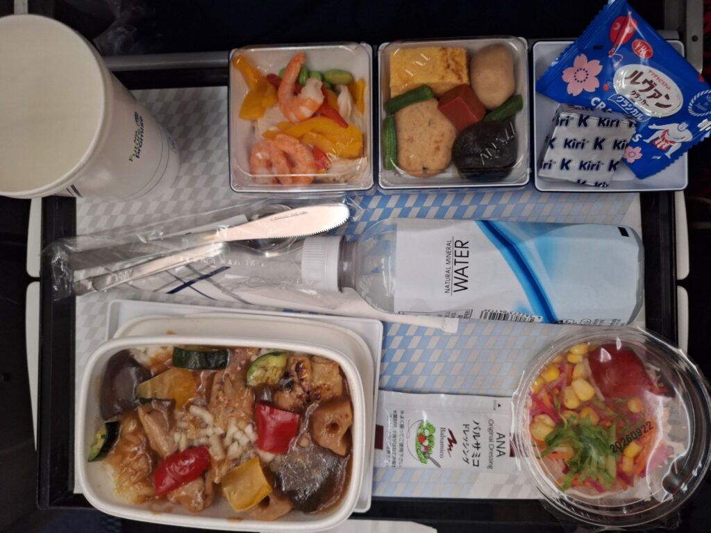 sweet-and-sour pork, ANA NH835 In-flight Meal