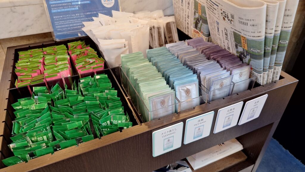 Amenities at the front desk in Toyoko Inn Fukushima-eki Nishiguchi