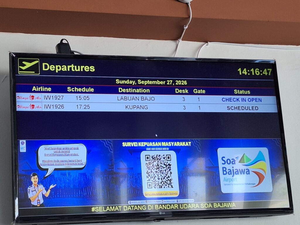 Information board in Bajawa airport