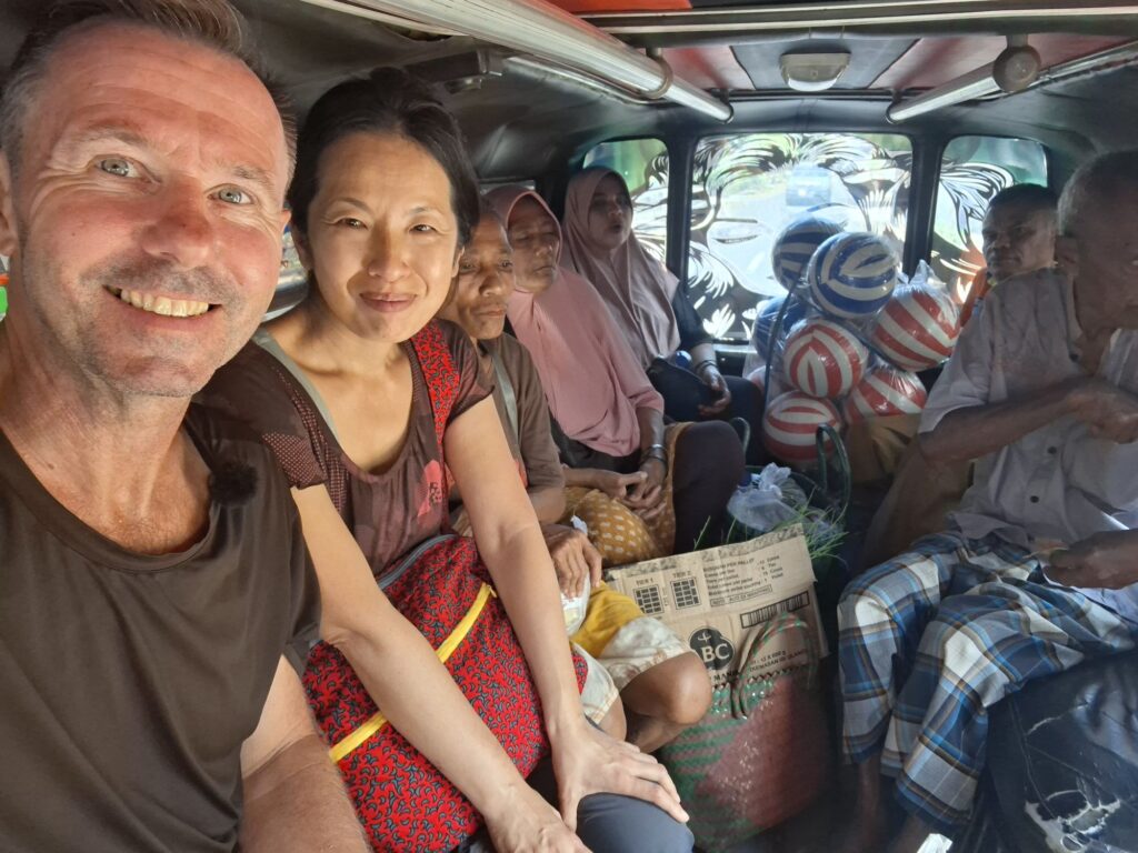 Inside of the Angkot from Kalabahi to Alor Kecil 