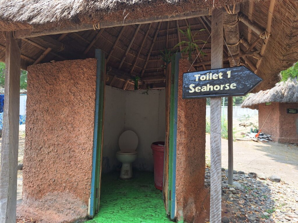 A shared toilet in Eco Resort Atauro Island
